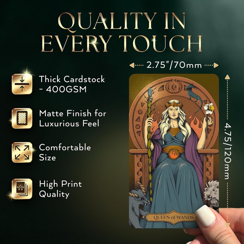Wyspell Tarot Cards: Sacred Witch Tarot Deck with Guide Book - Unique Card Deck for Beginners - Modern Fortune Telling Cards - Image 3